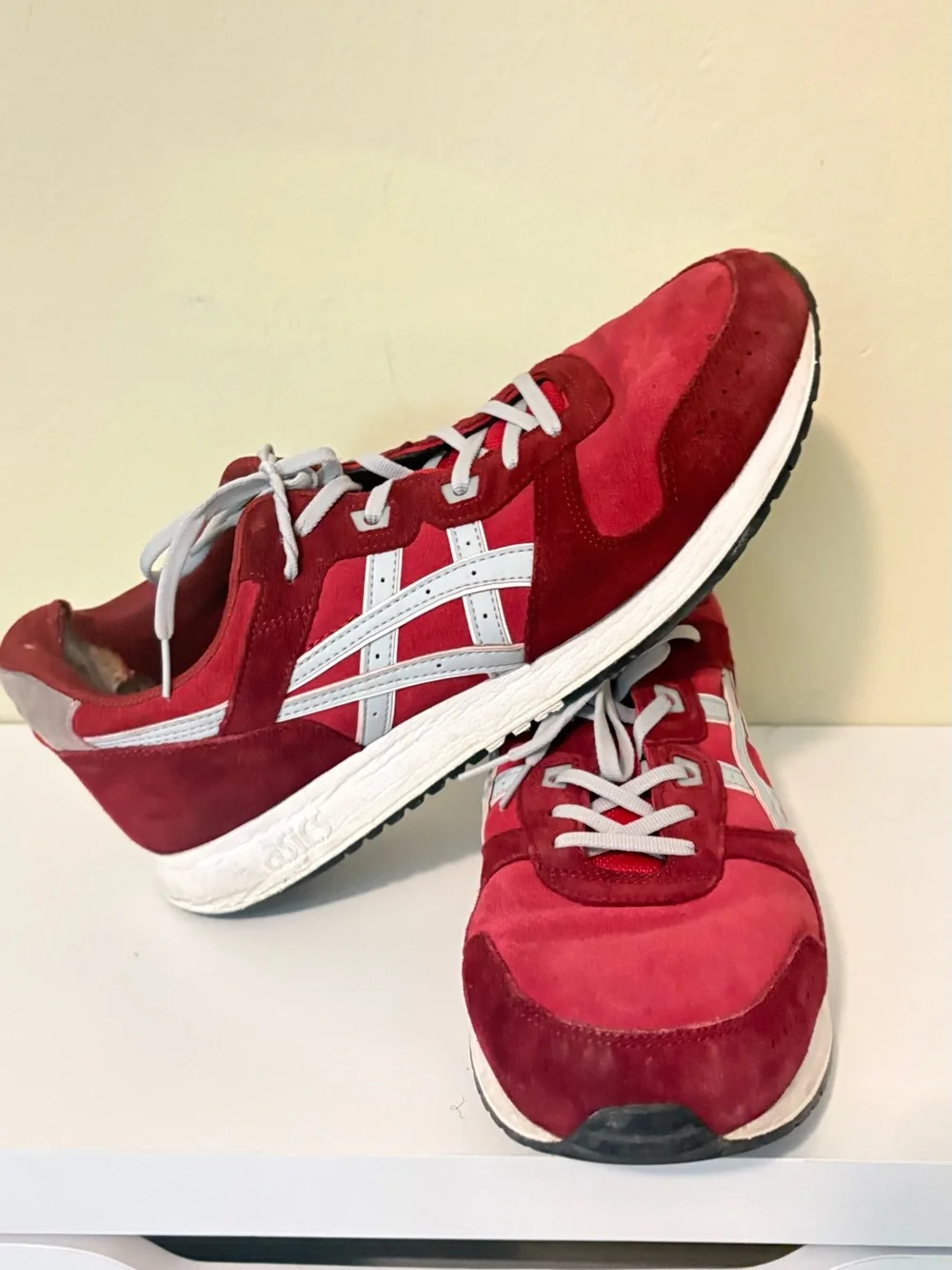 Vintage ASICS Red Suede & Mesh Sneakers